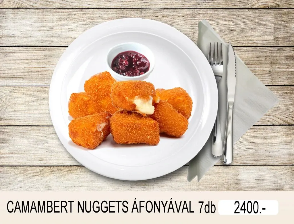 Camembert nuggets áfonyával