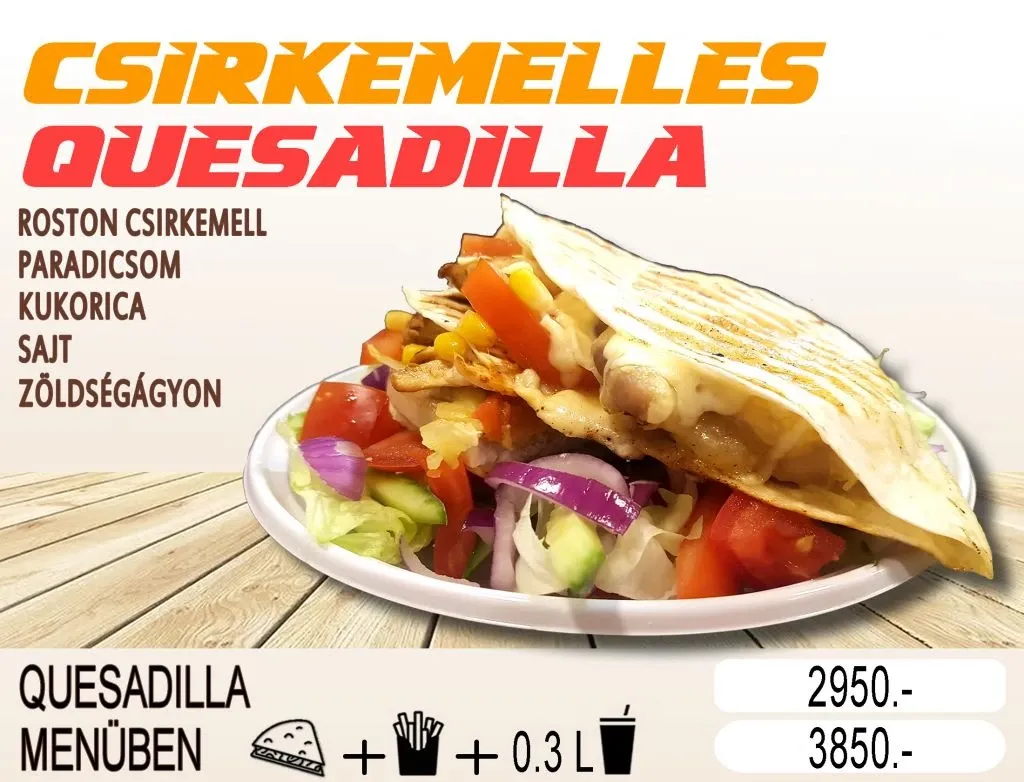 Csirkemelles quesadilla