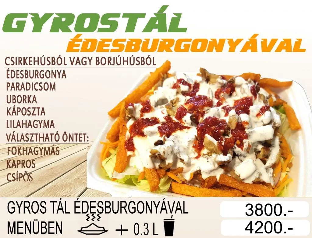 Gyros tál édesburgonyával